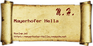 Mayerhofer Hella névjegykártya